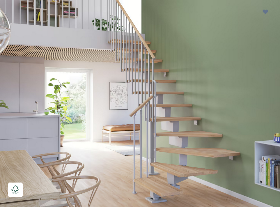 DOLLE DUBAI - modulové schody přímé do 252 cm, zábradlí CLASSIC IIII